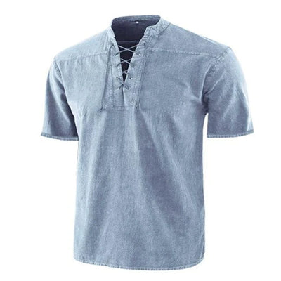 Camisa Retro Hombre Cuello de Corbata Manga Corta Verano - Image 17