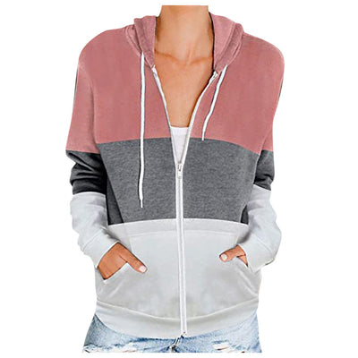 Cardigan Sudadera con Capucha y Contraste de Colores para Mujer - Estilo Europeo Otoño Invierno - Image 14