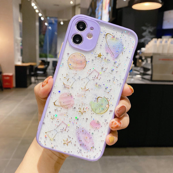 Funda Móvil con Marco de Brillo Transparente