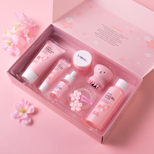 Set de Cuidado Facial Flor de Cerezo - 8 Piezas Premium