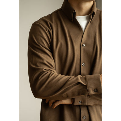 Camisa Casual de Cuello Vuelto Manga Larga para Hombre - Diseño Cálido y Versátil - Image 6