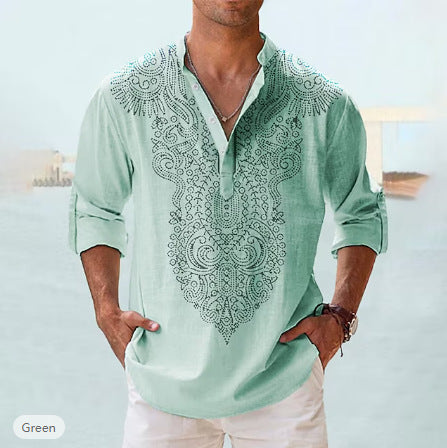 Camisa Hawaiana Estampada con Cuello de Pie para Verano - Image 16