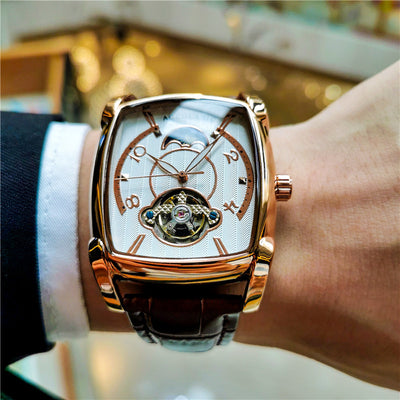 Reloj Mecánico Automático Hombre Esfera Grande Cuadrada - Image 8