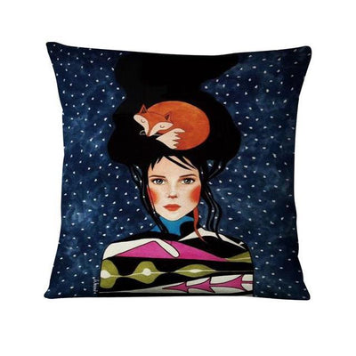 Funda de Almohada de Lino con Diseño Pintado Diario - Image 18