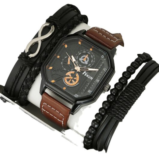 Reloj Casual para Hombre con Doble Capa y Esfera Cuadrada - Image 2