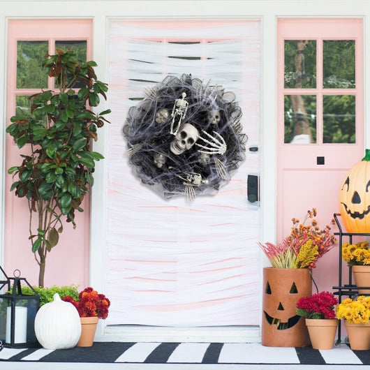 Guirnalda de Calaveras de Malla Negra para Decoración de Halloween - Image 7