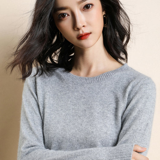 Suéter Slim-fit Coreano para Mujer Cuello Redondo - Image 12
