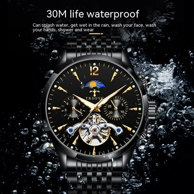 Reloj Mecánico Tourbillon Hueco Luminoso Resistente al Agua para Hombre - Image 8