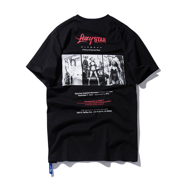 Camiseta Hip-Hop con Estampado de Belleza para Hombre