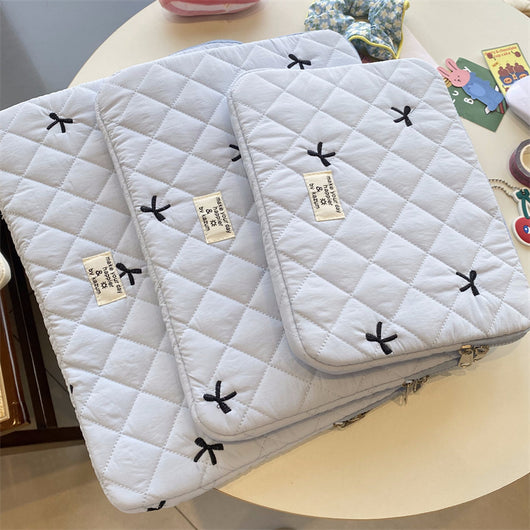Bolsa Organizadora para Cuadernos con Bordado de Rombos y Moño - Image 8
