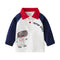 Playera Infantil Casual con Cuello Solapa y Estampado Cartoon
