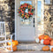 Corona Decorativa Otoñal con Peonías y Calabaza para Halloween
