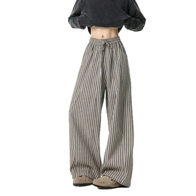 Pantalones Casuales Tejidos a Rayas con Corte Recto para Hombre - Image 5