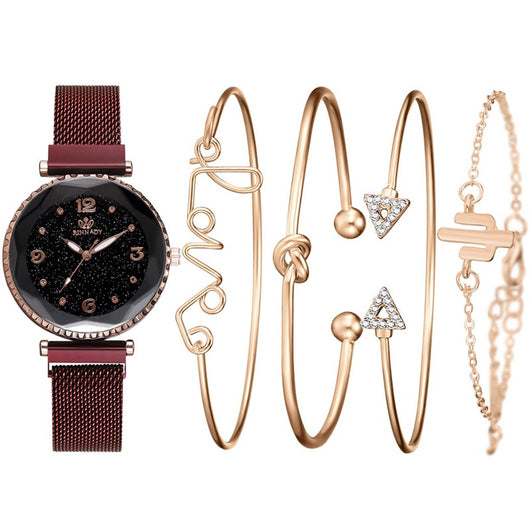 Conjunto de Reloj y Pulseras de Cuarzo para Mujer - Image 7