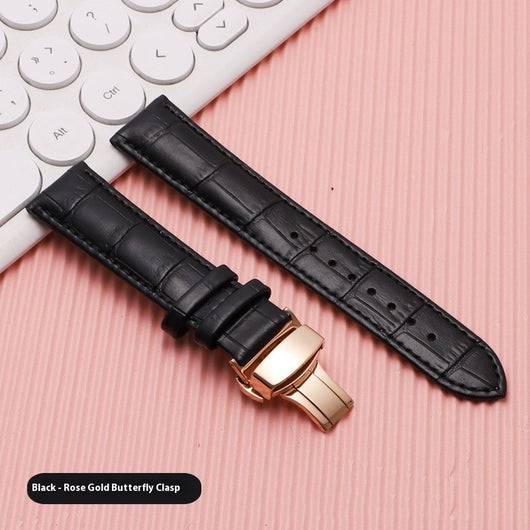 Correa de Cuero Genuino con Cierre Mariposa - Pulsera Universal para Reloj - Image 10