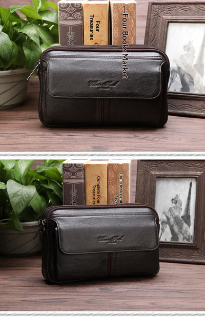 Cartera Clutch de Cuero Genuino Primera Capa para Hombre - Image 10