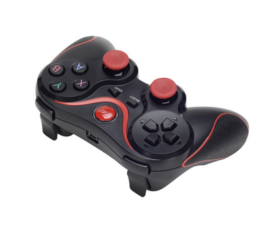 White and red wireless Bluetooth game controller with a black cellphone clip for Android mobile gaming. - Image 7