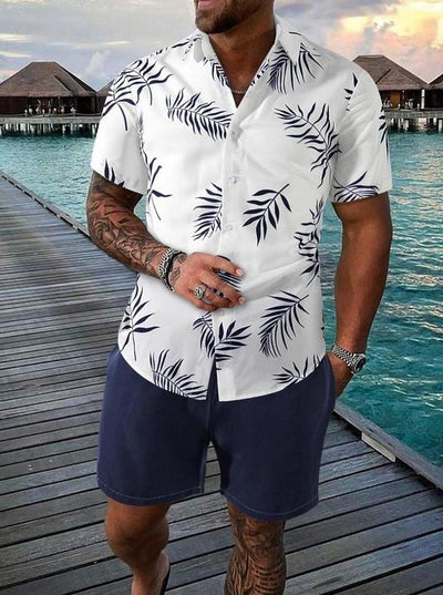 Traje Hawaiano Hombre 3D Estampado Manga Corta - Image 19