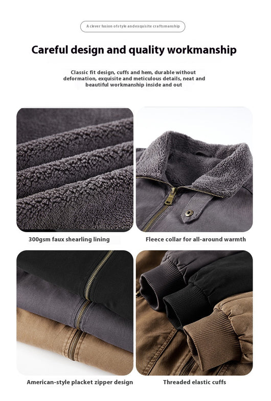 Chaqueta de Algodón Lavado con Forro Polar para Hombre - Resistente al Viento - Image 28