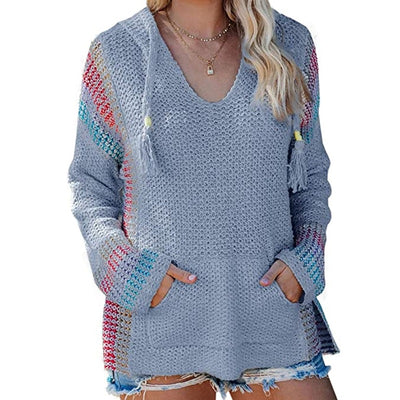Sudadera Suelta con Capucha y Rayas de Colores - Image 4