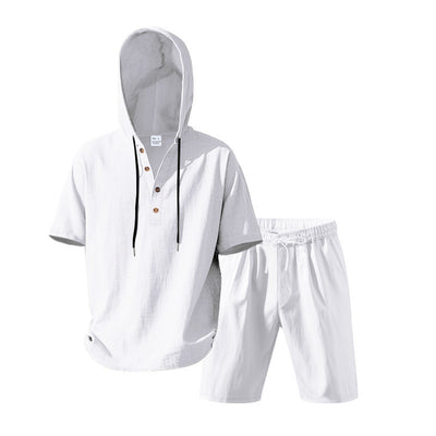 Conjunto Deportivo Holgado de Lino Transpirable con Capucha - Image 25