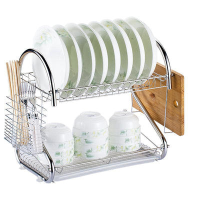 Escurridor de Platos Doble de Bambú con Ventilación - Image 16