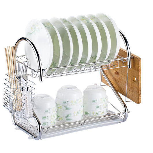 Escurridor de Platos Doble de Bambú con Ventilación - Image 16