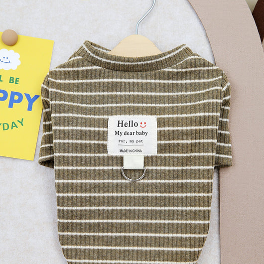 Playera Rayada con Anillo para Cachorros - Ropa Cómoda para Mascotas - Image 14