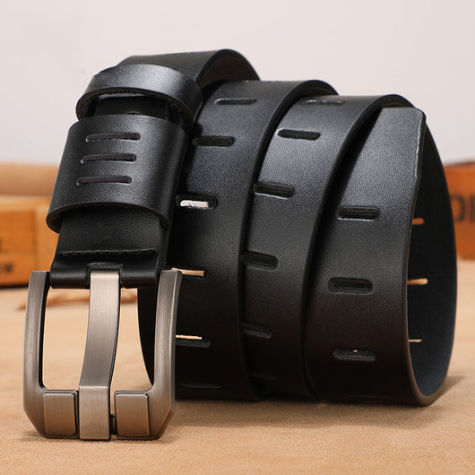 Cinturón de Cuero Genuino para Hombre con Hebilla de Metal - Image 8