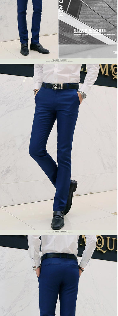 Pantalones casuales de negocios hombre ajuste slim coreano - Image 17