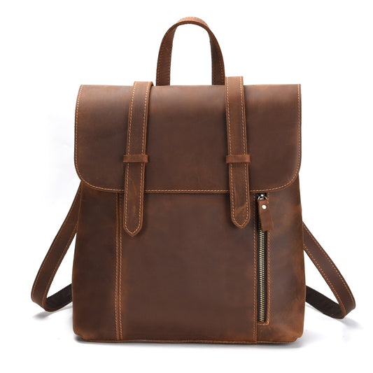 Bolsa de Viaje de Cuero Genuino Estilo Retro - Gran Capacidad
