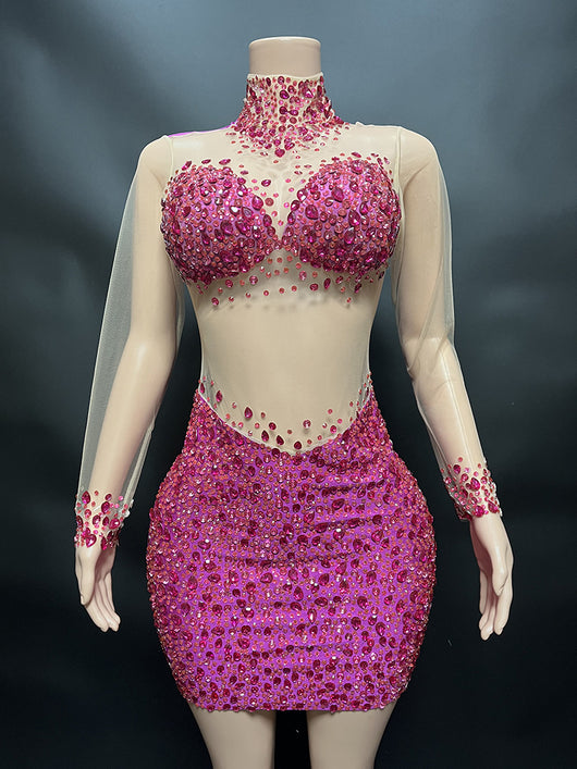 Vestido Corto Slim con Cuello Gasa y Cierre de Cremallera - Image 19