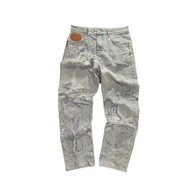 Jeans Casual Desgastados con Efecto Graffiti - Estilo Urbano Versátil - Image 5