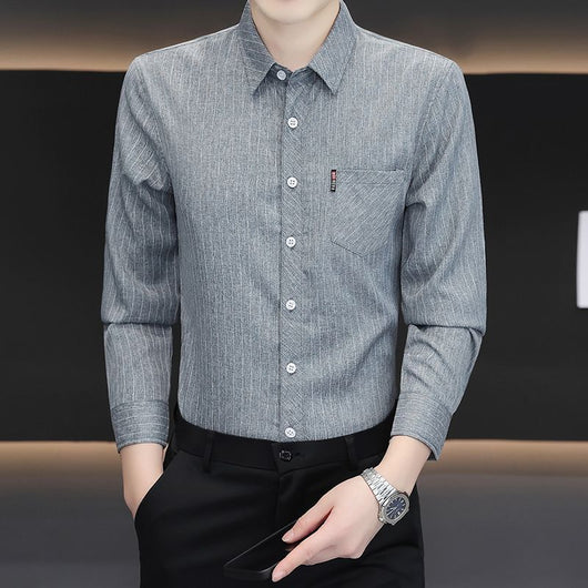 Camisa Slim Fit a Rayas Versátil para Joven - Image 8