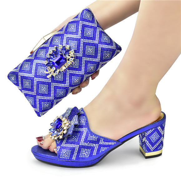 Conjunto de Sandalias y Bolso a Juego con Strass - Estilo Europeo