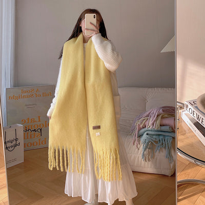 Bufanda Versátil de Color Sólido para Mujer - Abrigo Cálido y Elegante - Image 10