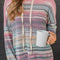 Blusa Casual de Cuello Redondo con Rayas Estampadas para Mujer