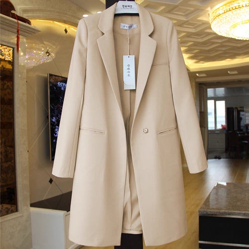 Blazer Largo Primavera Mujer Talla Grande Manga Larga Efecto Adelgazante - Image 13