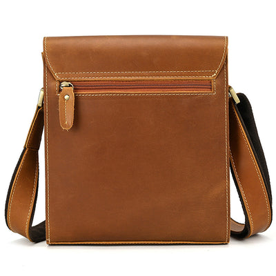 Bolsa Bandolera de Cuero Genuino Crazy Horse para Hombre - Image 5