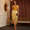 Jumpsuit de Fiesta Dorado con Flecos y Brillo