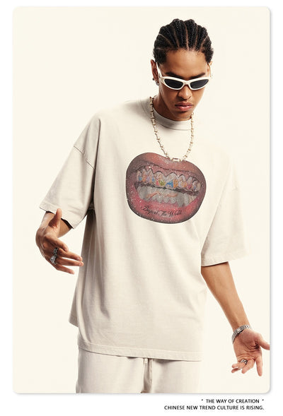 Camiseta Estampada Retro Americana Graffiti para Hombre - Image 6