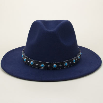 Cinturón Tejido Bohemio en Cuero y Sombrero de Fieltro con Detalles de Piel - Image 8