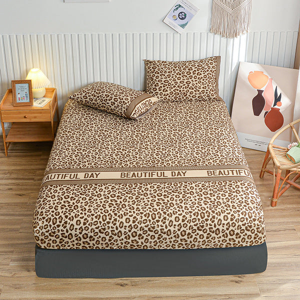 Juego de Sábana Ajustable y Funda de Almohada Estampada Suave