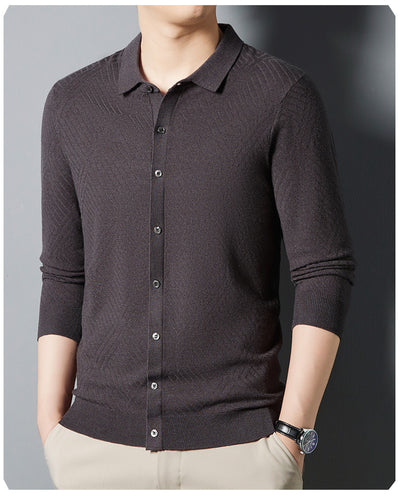 Suéter Urbano de Terciopelo Juan para Hombre - Cuello Alto Liso Otoño - Image 18