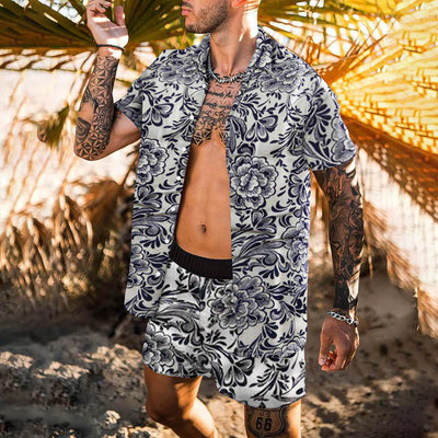 Camisa Playera Suelta Retro para Hombre - Estilo Personalizado de Playa