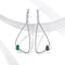 Aretes de Plata S925 con Diopsida Natural para Mujer