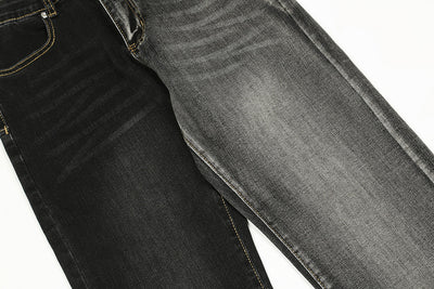 Jeans Rectos Holgados Vintage Desgastados con Contraste para Hombre - Image 6