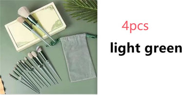Set de 13 Brochas de Maquillaje Verde Secado Rápido Súper Suaves para Rubor y Polvos - Image 9