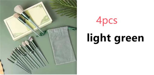 Set de 13 Brochas de Maquillaje Verde Secado Rápido Súper Suaves para Rubor y Polvos - Image 9