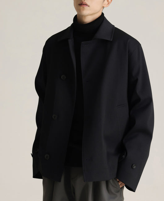 Abrigo Ejecutivo de Cuello Vuelto con Mezcla de Tela Twill para Hombre - Image 29